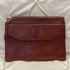 Cartier Vintage Leather Envelope Clutch Bag Luxury